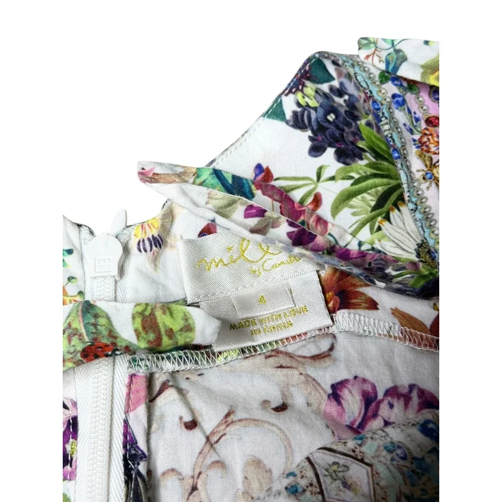 Milla by Camilla Girls Queensbee Tiered Cotton Dress Size 4 Floral Crystal